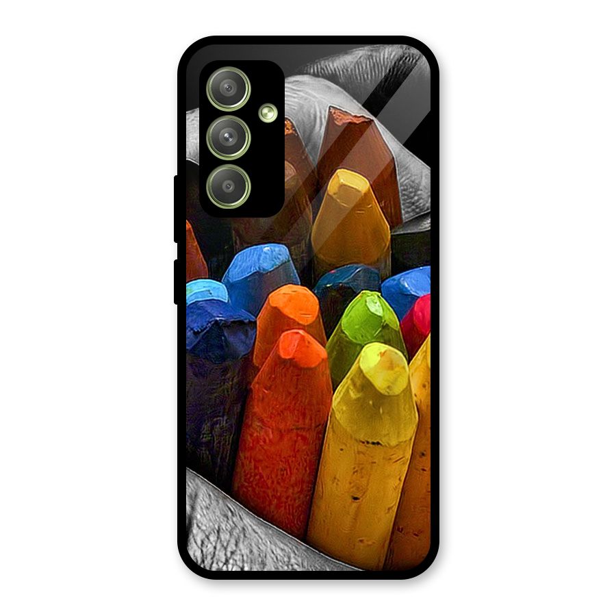 Crayons Beautiful Glass Back Case for Galaxy A54