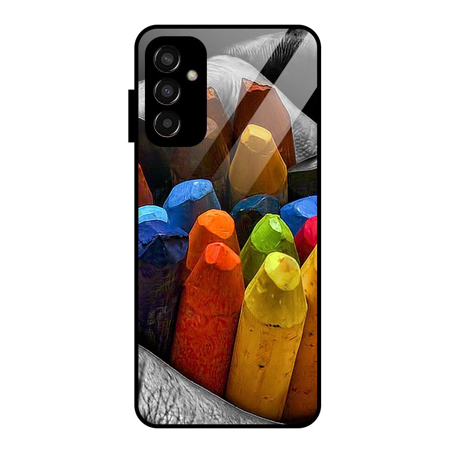 Crayons Beautiful Glass Back Case for Galaxy F13
