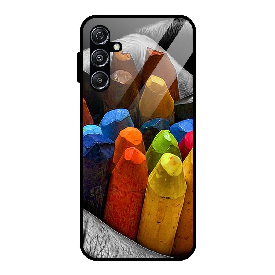 Crayons Beautiful Glass Back Case for Galaxy M34 5G