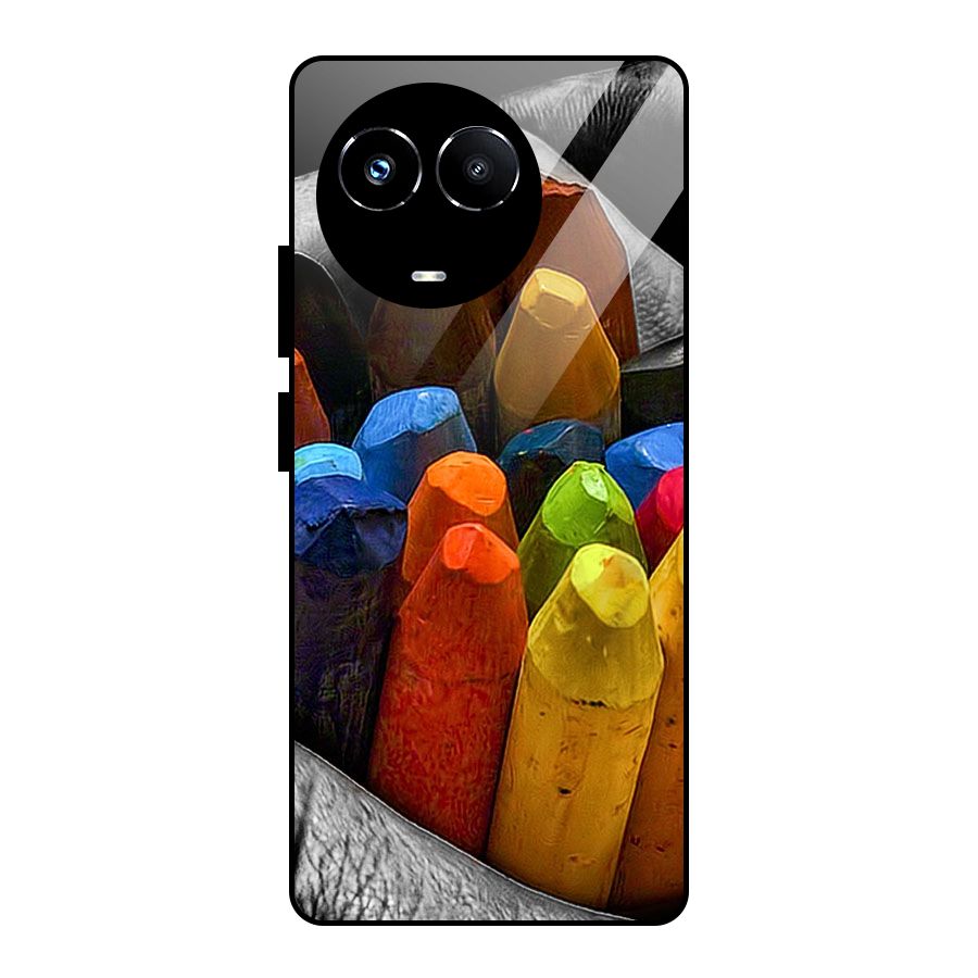 Crayons Beautiful Glass Back Case for Realme 11X