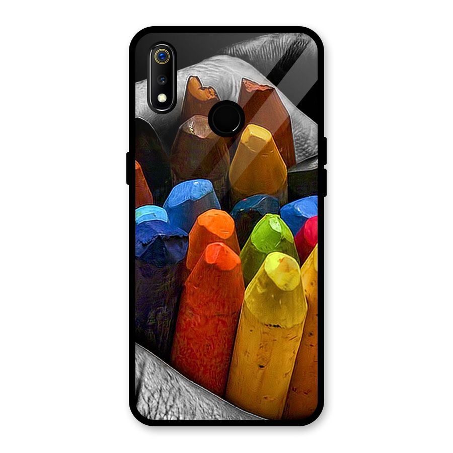 Crayons Beautiful Glass Back Case for Realme 3i