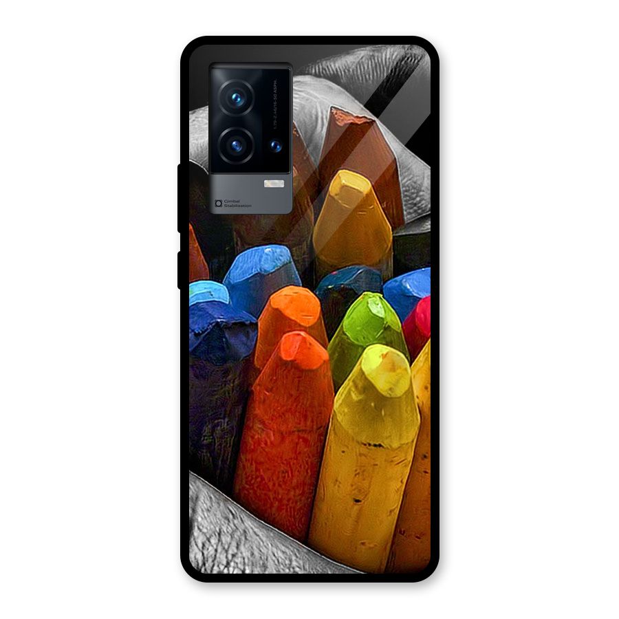 Crayons Beautiful Glass Back Case for iQOO 9 5G