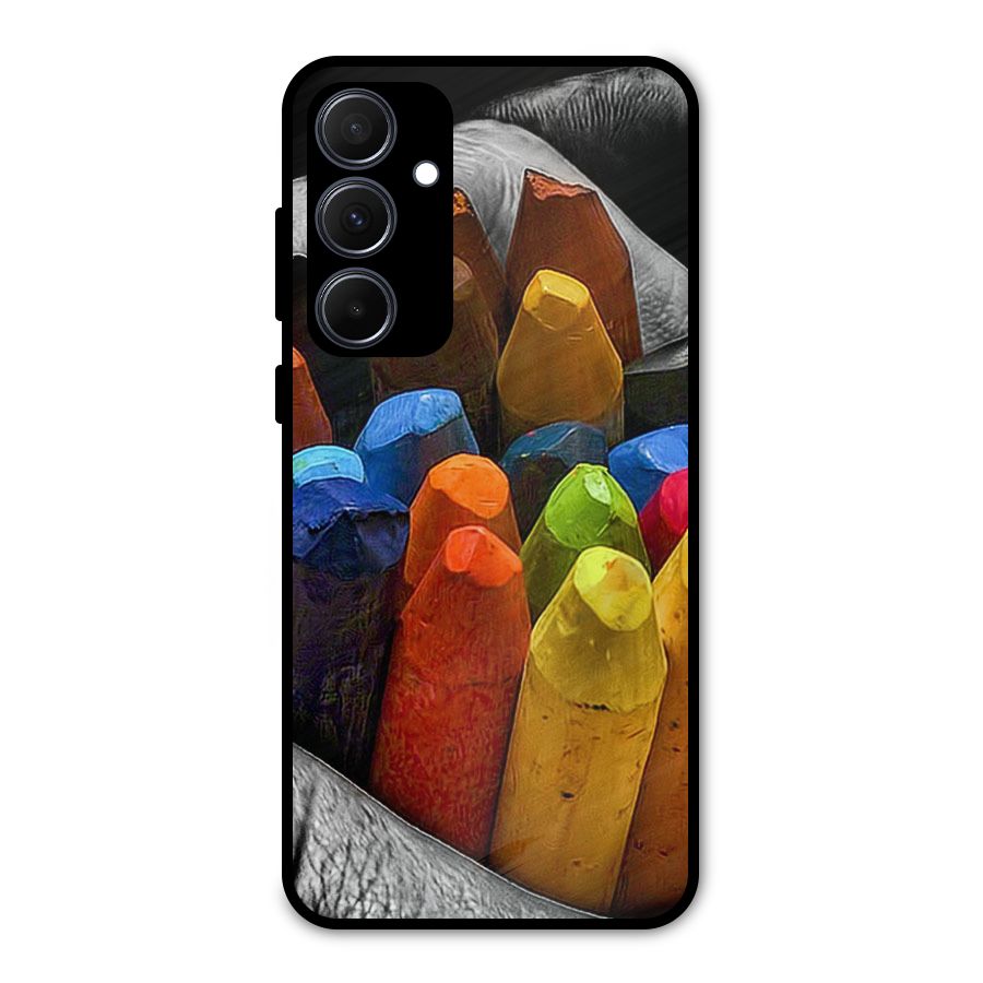 Crayons Beautiful Metal Back Case for Galaxy A35