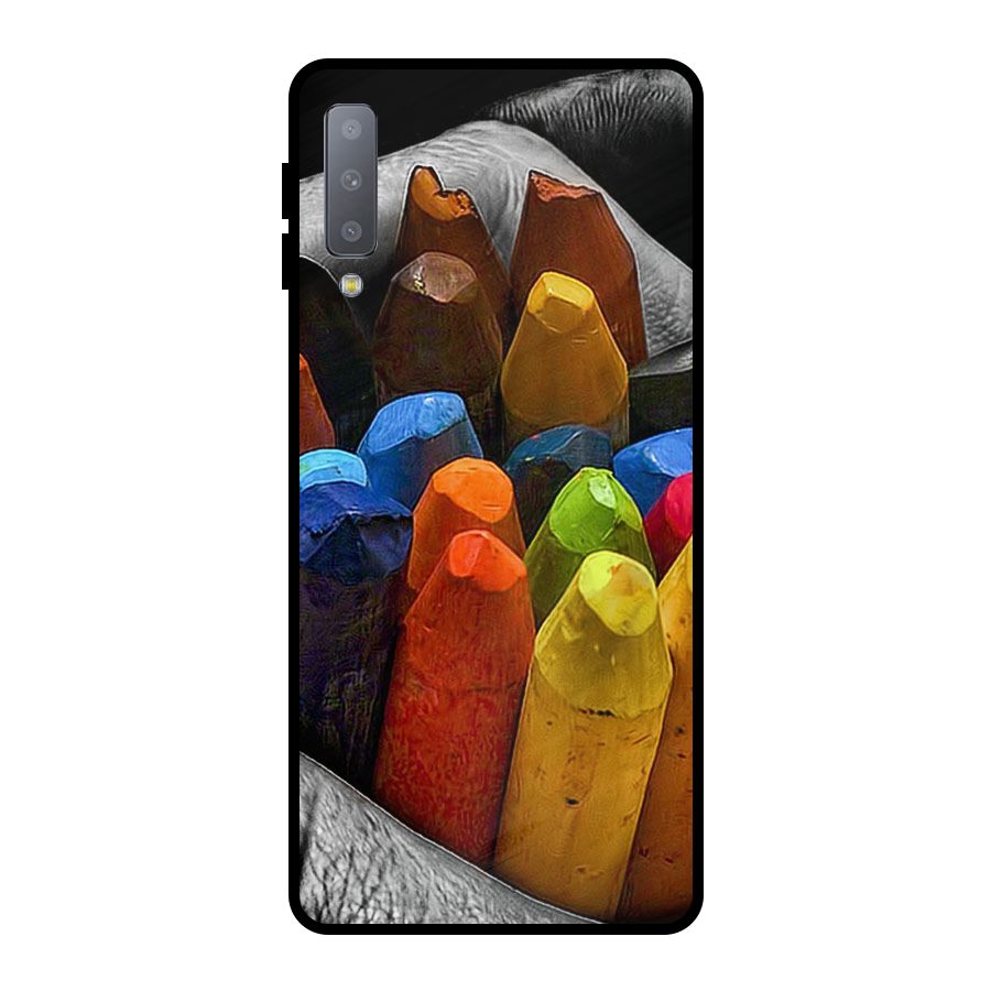 Crayons Beautiful Metal Back Case for Galaxy A7 (2018)