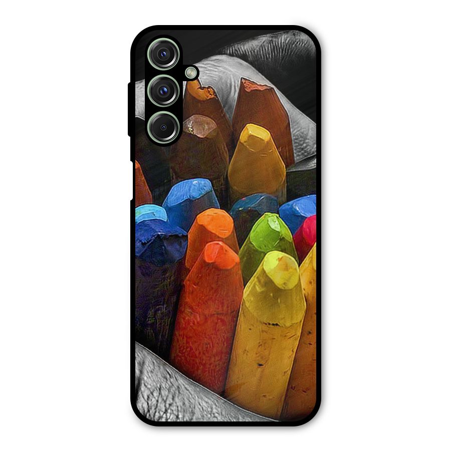 Crayons Beautiful Metal Back Case for Galaxy F34