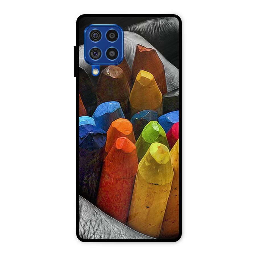 Crayons Beautiful Metal Back Case for Galaxy F62