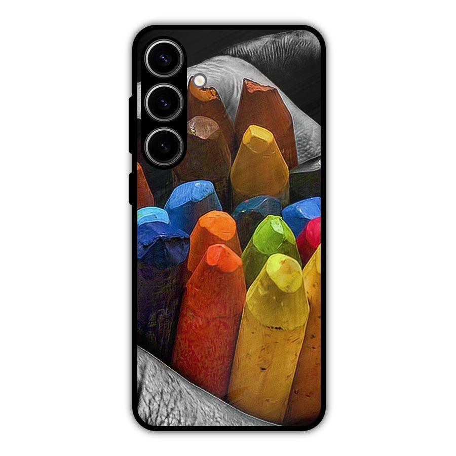 Crayons Beautiful Metal Back Case for Galaxy S24 Plus