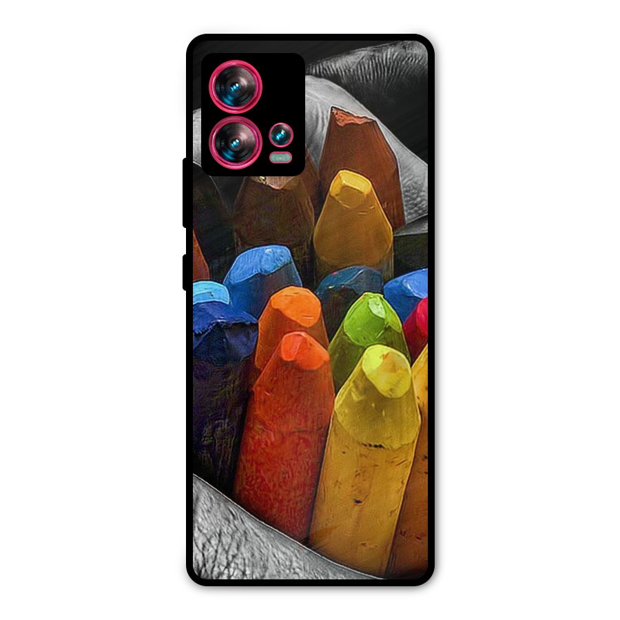 Crayons Beautiful Metal Back Case for Motorola Edge 30 Fusion