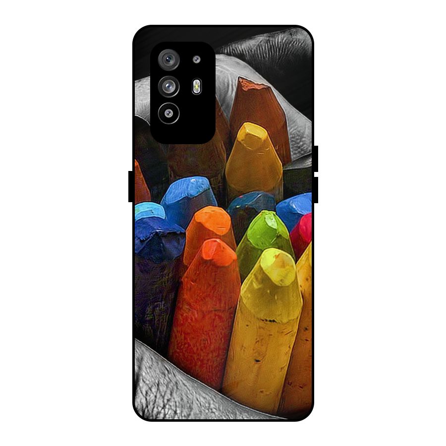 Crayons Beautiful Metal Back Case for Oppo F19 Pro Plus 5G