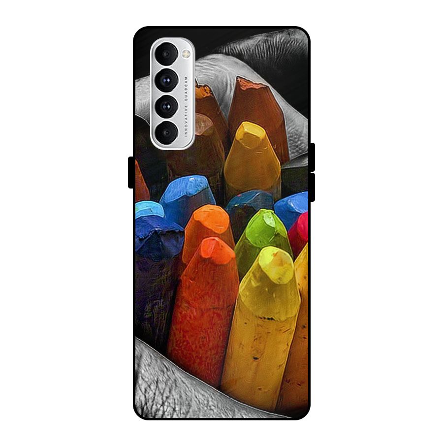 Crayons Beautiful Metal Back Case for Oppo Reno4 Pro