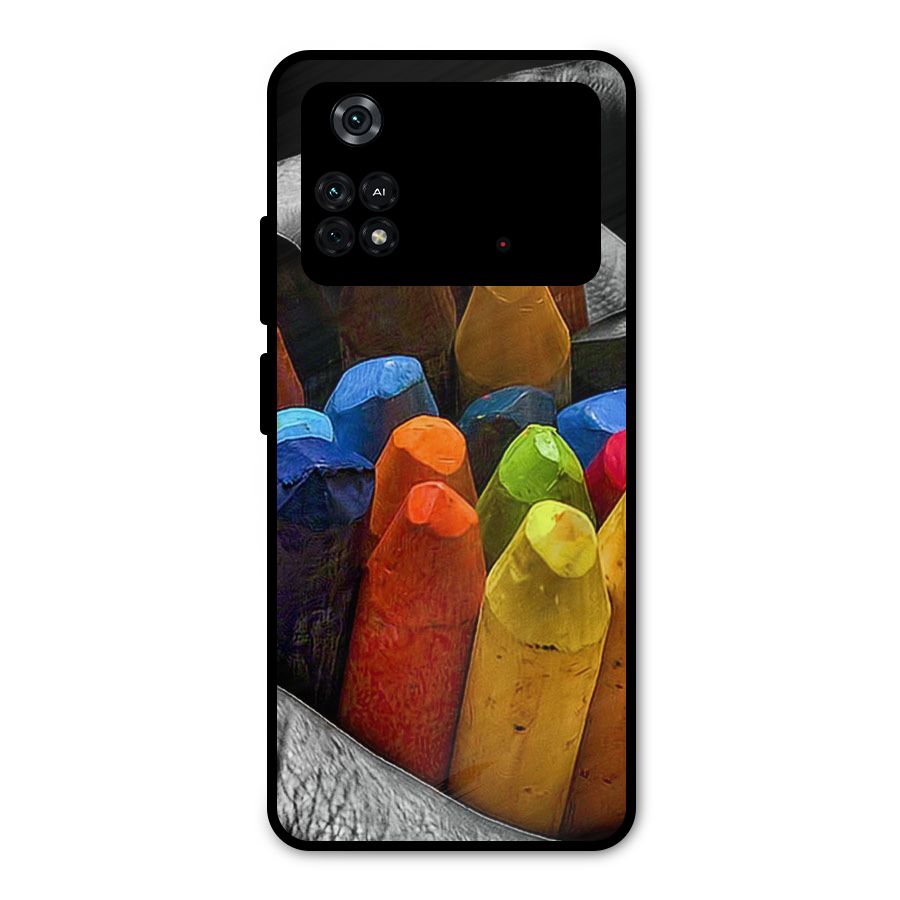 Crayons Beautiful Metal Back Case for Poco M4 Pro 4G