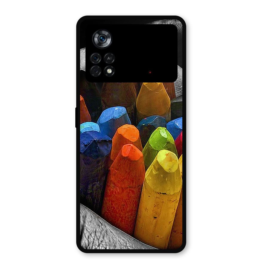 Crayons Beautiful Metal Back Case for Poco X4 Pro 5G