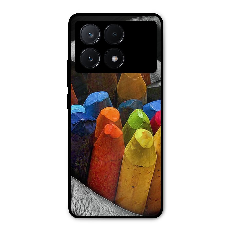 Crayons Beautiful Metal Back Case for Poco X6 Pro