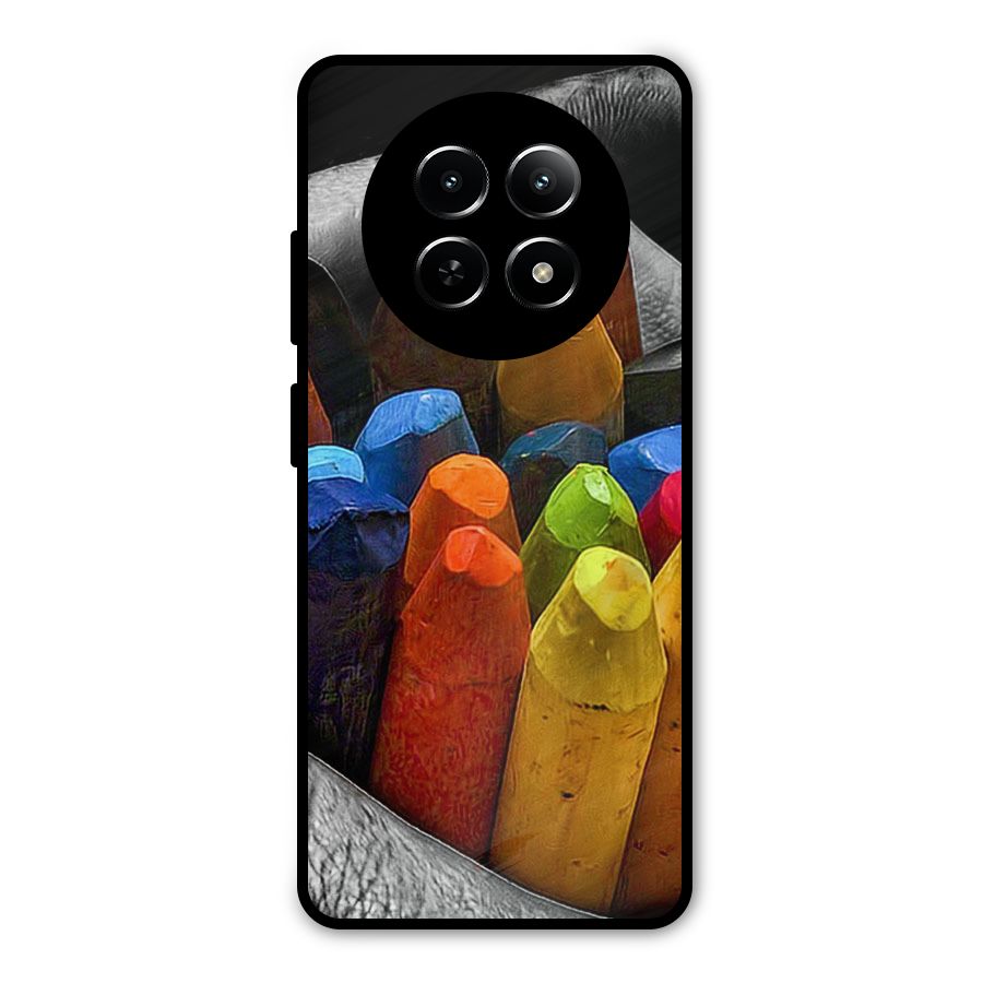Crayons Beautiful Metal Back Case for Realme 12x 5G