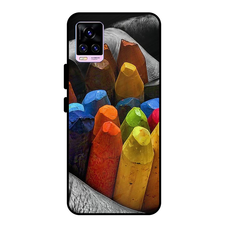 Crayons Beautiful Metal Back Case for Vivo V20 Pro