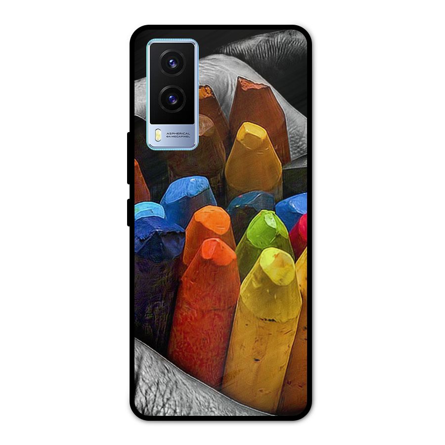Crayons Beautiful Metal Back Case for Vivo V21e 5G