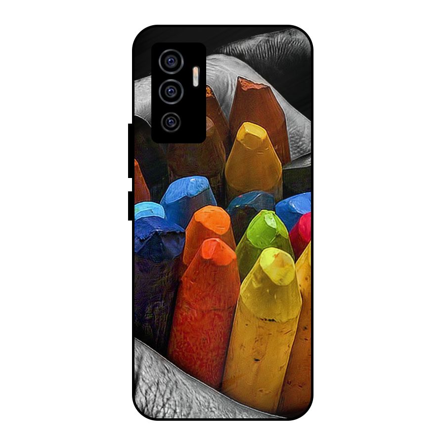 Crayons Beautiful Metal Back Case for Vivo V23e