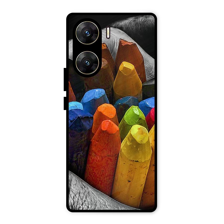 Crayons Beautiful Metal Back Case for Vivo V29e