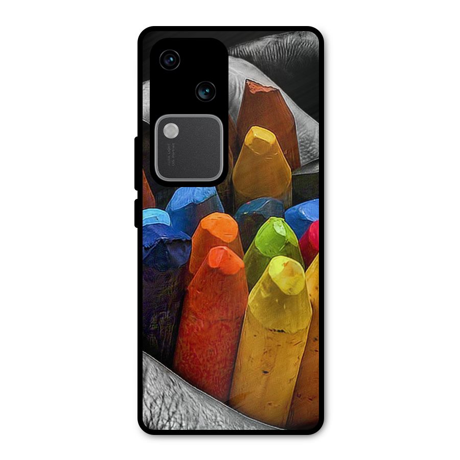 Crayons Beautiful Metal Back Case for Vivo V30