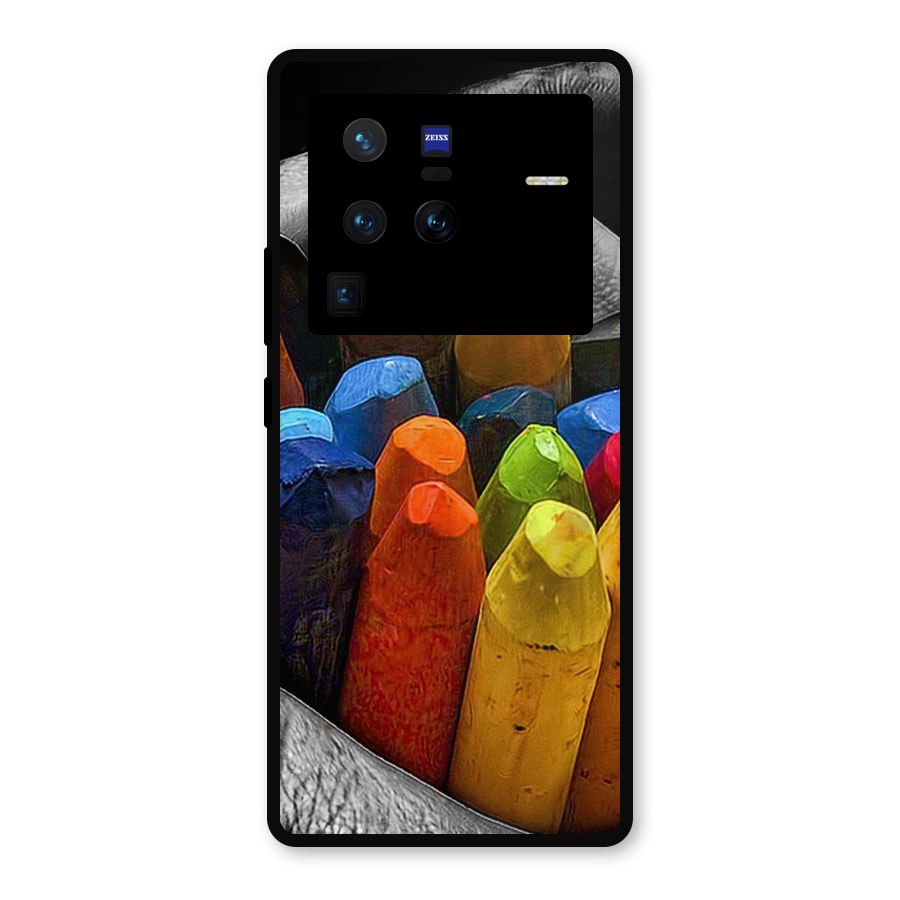Crayons Beautiful Metal Back Case for Vivo X80 Pro