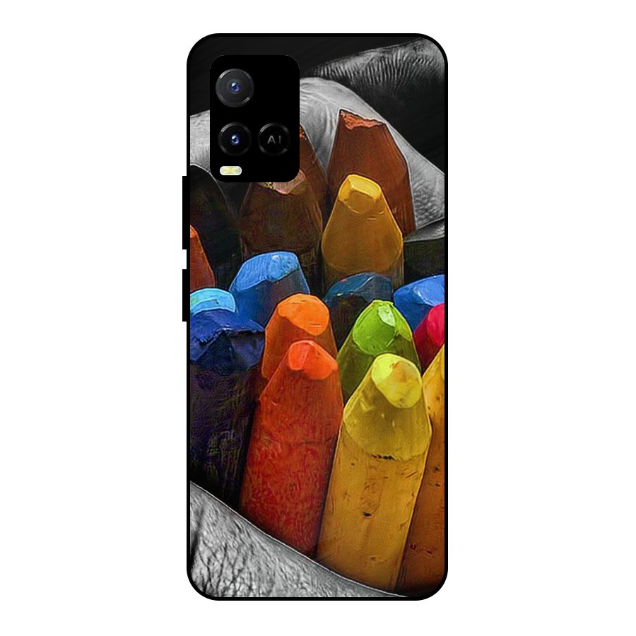 Crayons Beautiful Metal Back Case for Vivo Y21A