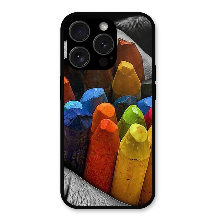 Crayons Beautiful Metal Back Case for iPhone 15 Pro