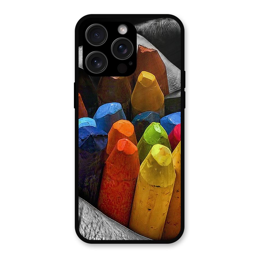 Crayons Beautiful Metal Back Case for iPhone 15 Pro Max