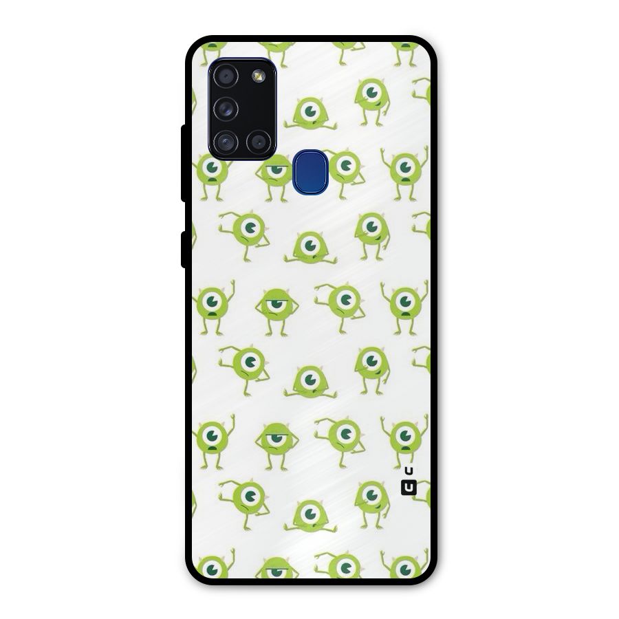 Crazy Green Maniac Metal Back Case for Galaxy A21s