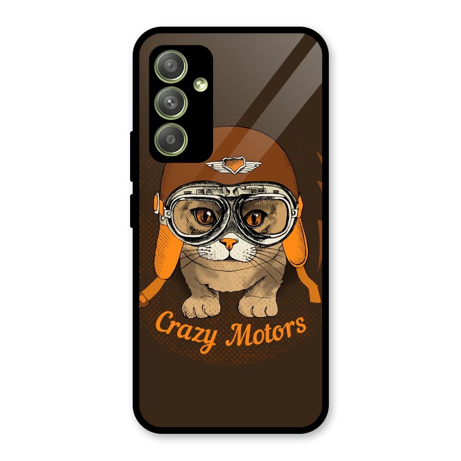 Crazy cat Glass Back Case for Galaxy A54