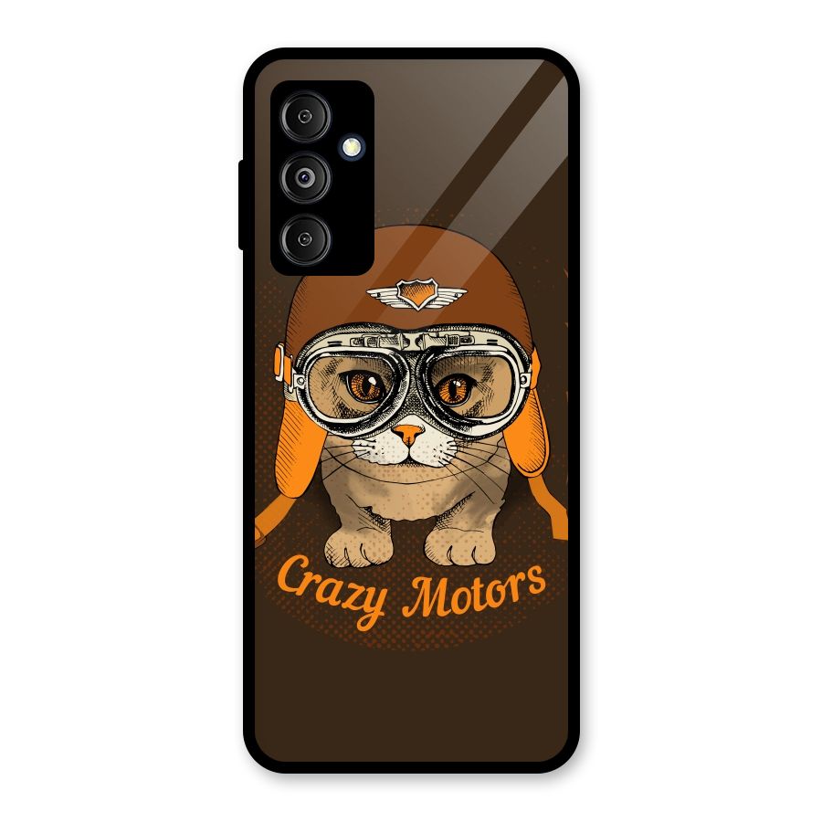 Crazy cat Glass Back Case for Galaxy M14 5G