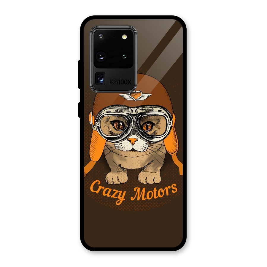Crazy cat Glass Back Case for Galaxy S20 Ultra