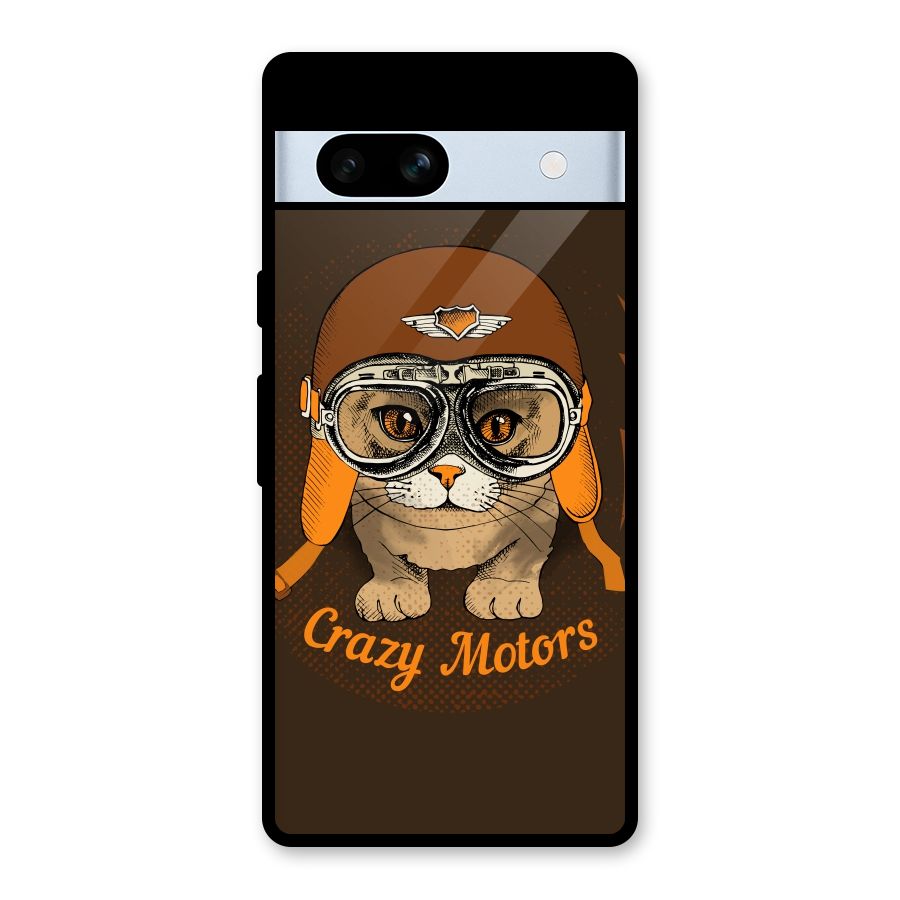 Crazy cat Glass Back Case for Google Pixel 7a
