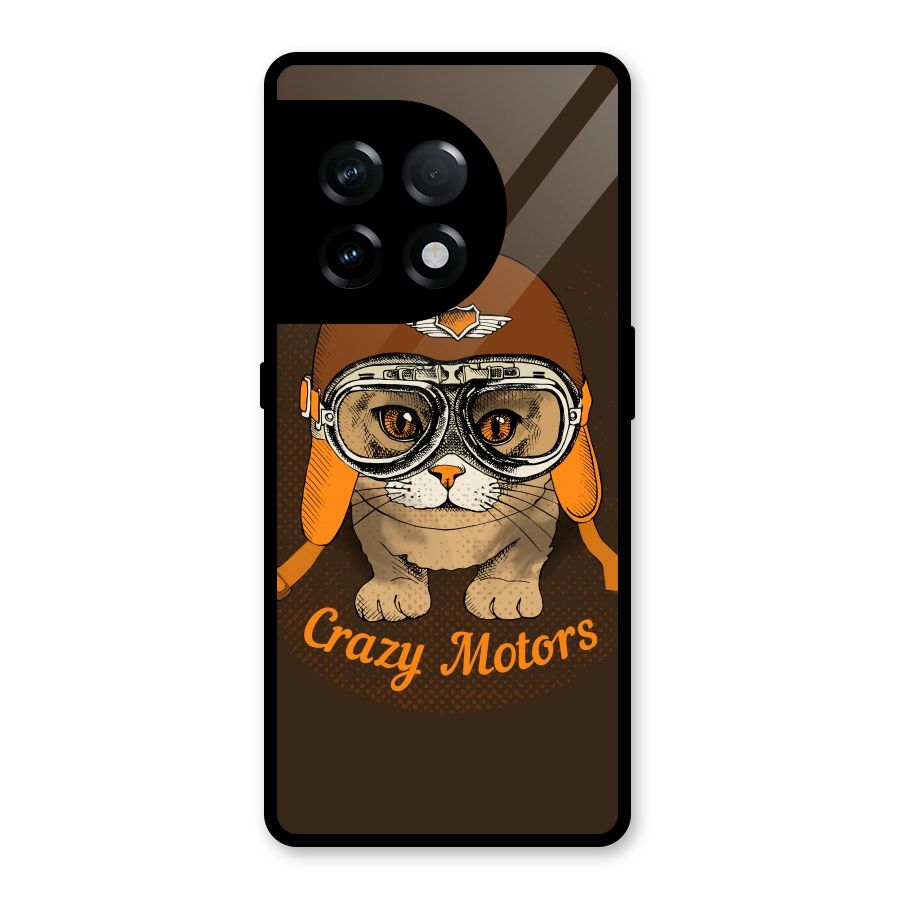 Crazy cat Glass Back Case for OnePlus 11R