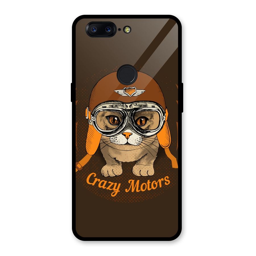 Crazy cat Glass Back Case for OnePlus 5T