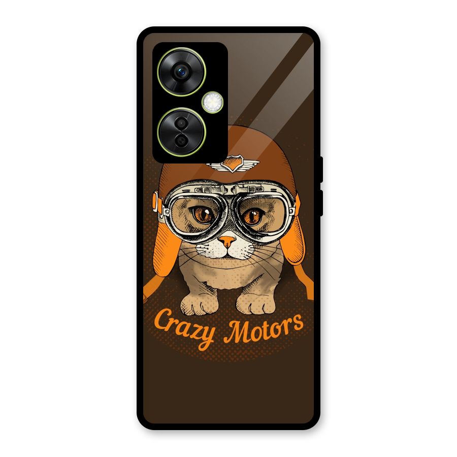 Crazy cat Glass Back Case for OnePlus Nord CE 3 Lite