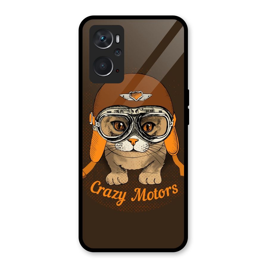 Crazy cat Glass Back Case for Oppo K10 4G