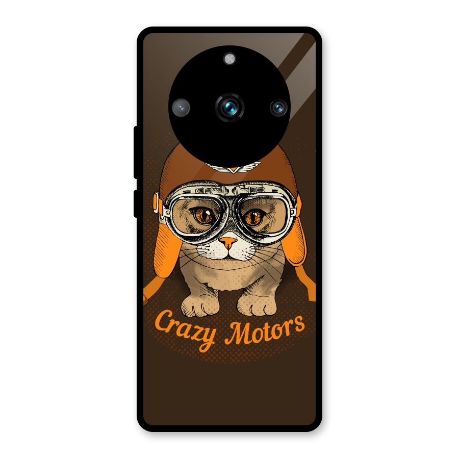 Crazy cat Glass Back Case for Realme 11 Pro