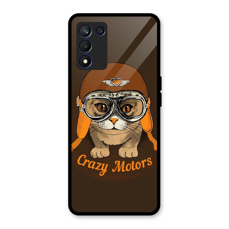 Crazy cat Glass Back Case for Realme 9 5G Speed