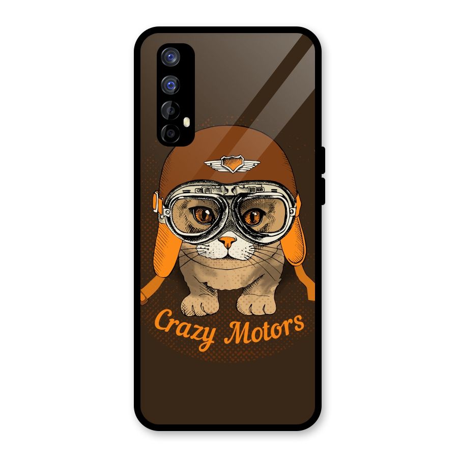 Crazy cat Glass Back Case for Realme Narzo 20 Pro