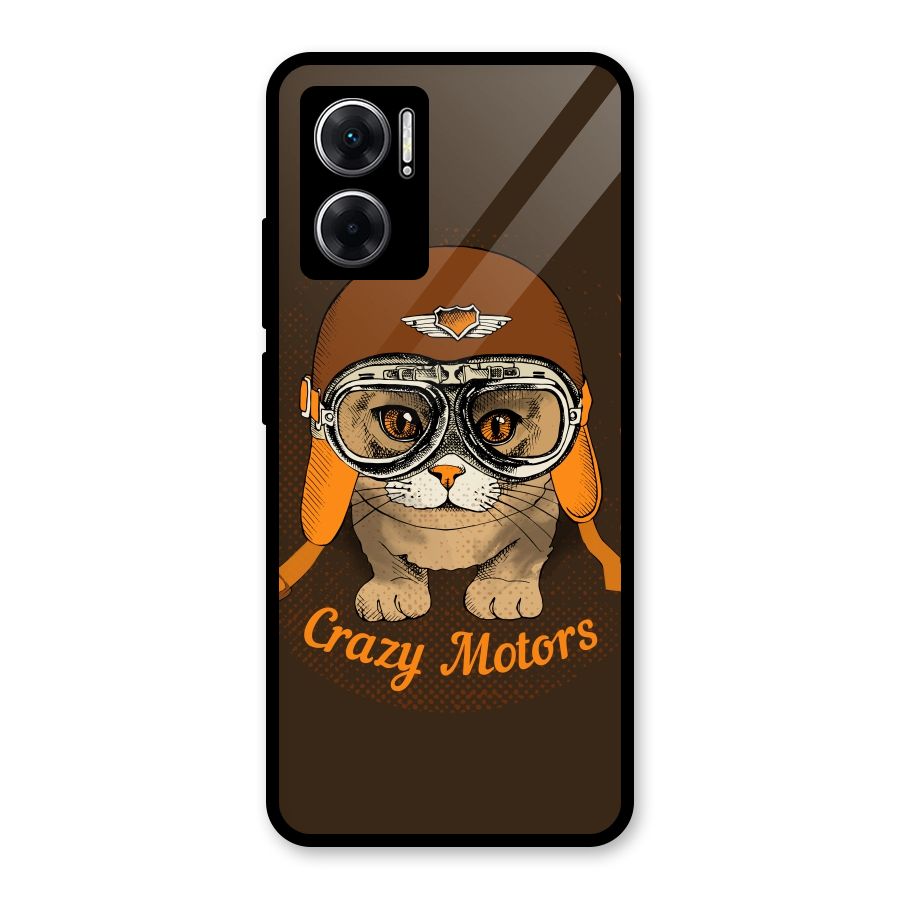 Crazy cat Glass Back Case for Redmi 11 Prime 5G