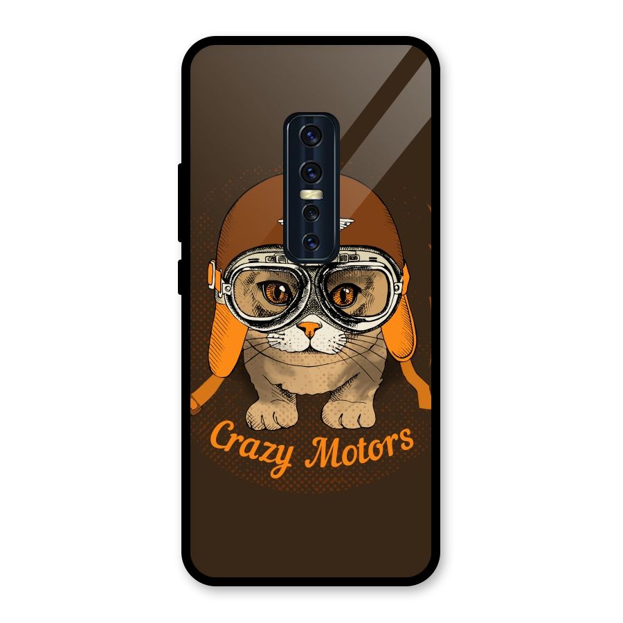 Crazy cat Glass Back Case for Vivo V17 Pro