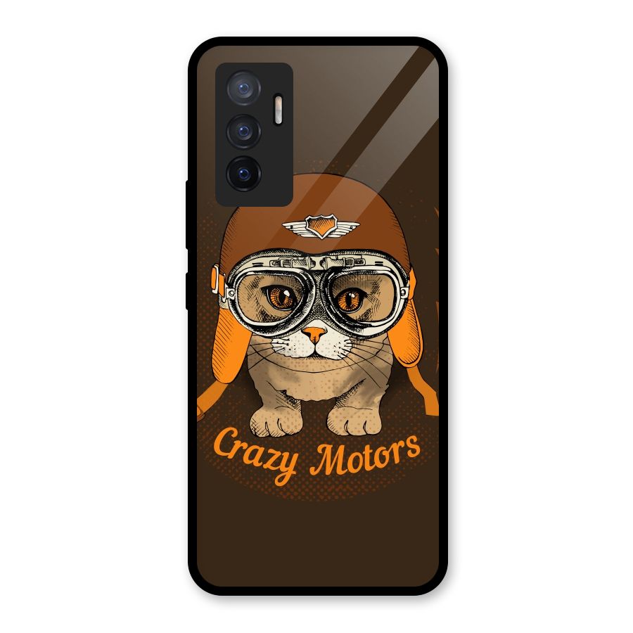 Crazy cat Glass Back Case for Vivo V23e