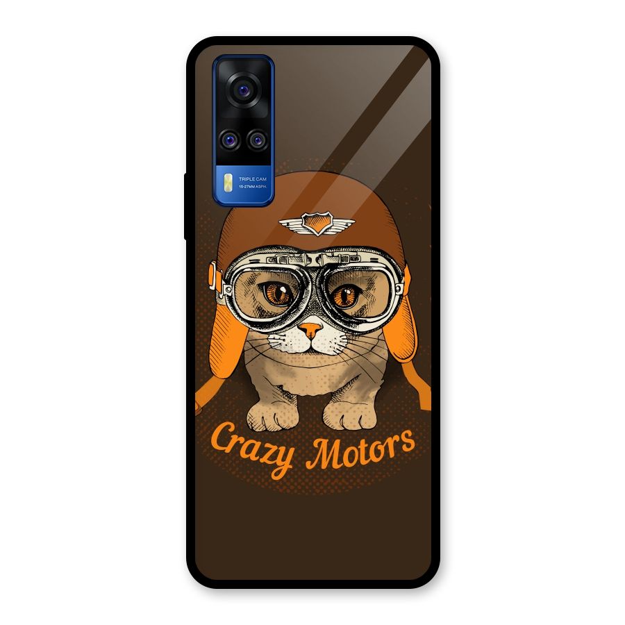 Crazy cat Glass Back Case for Vivo Y31