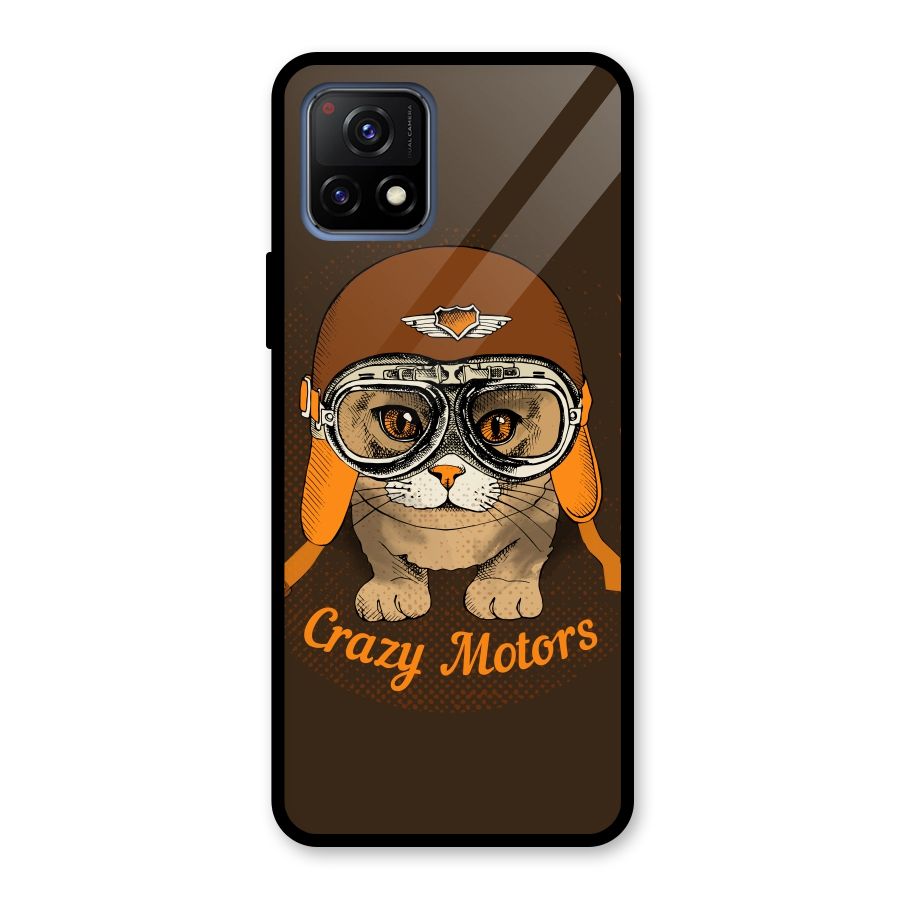 Crazy cat Glass Back Case for Vivo Y72 5G