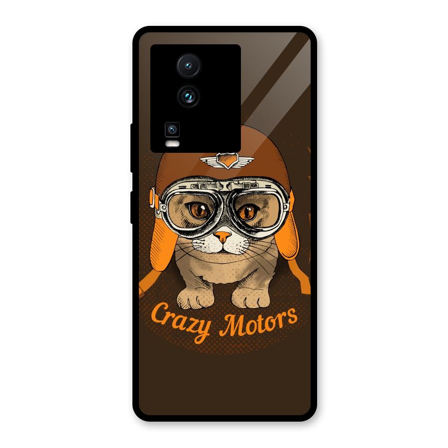 Crazy cat Glass Back Case for Vivo iQOO Neo 7 Pro