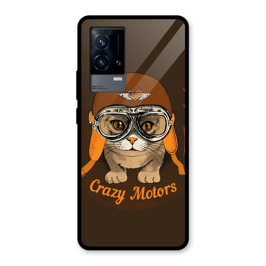Crazy cat Glass Back Case for iQOO 9 5G