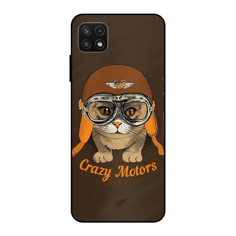 Crazy cat Metal Back Case for Galaxy A22 5G