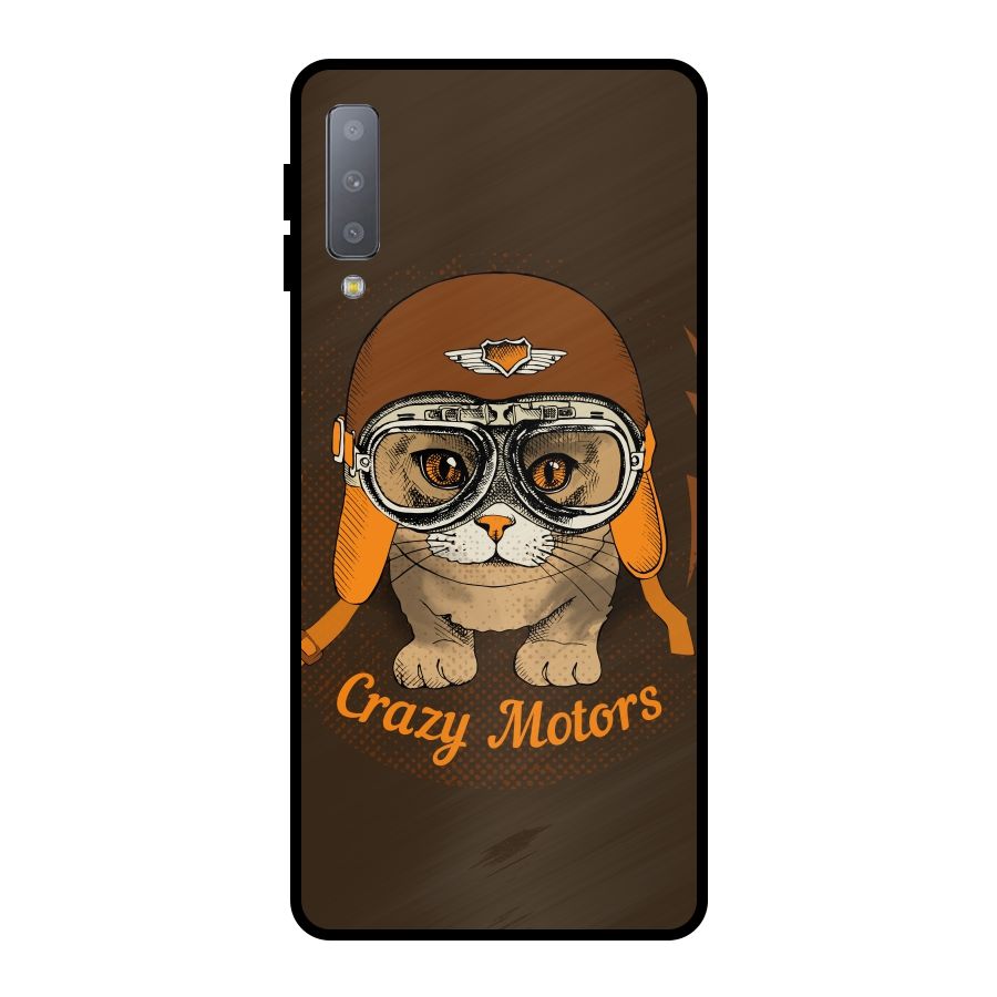 Crazy cat Metal Back Case for Galaxy A7 (2018)