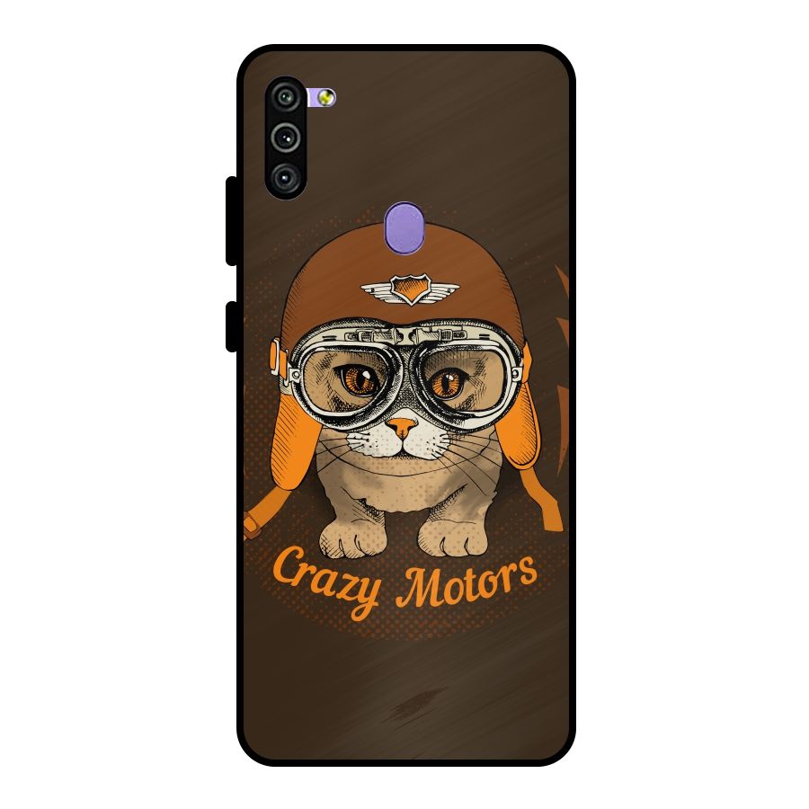 Crazy cat Metal Back Case for Galaxy M11