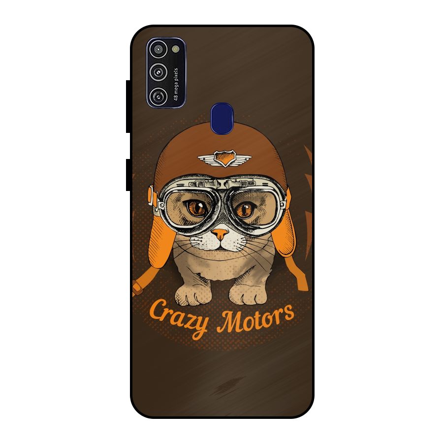Crazy cat Metal Back Case for Galaxy M21